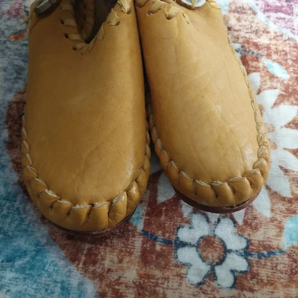 Handmade Buffalo Hide Deer Skin Suede Cherokee Moccasins Women's Size 6 - Picture 4 of 10
